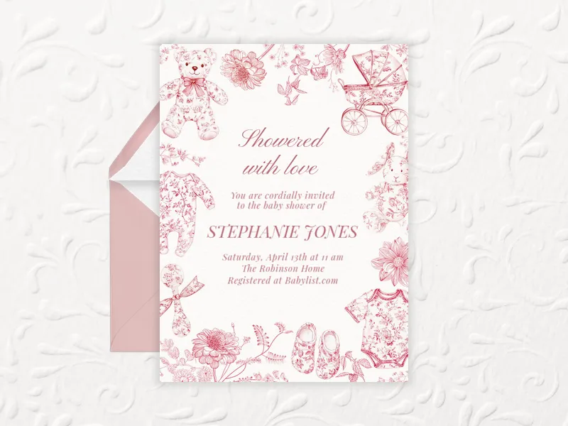Whimsical Toile - baby_shower - Invitation