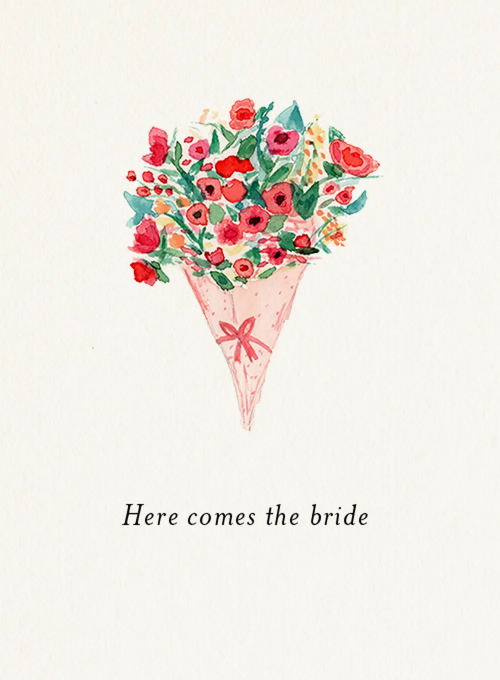 Watercolor Pink Bouquet - wedding_bridal_cards - Card