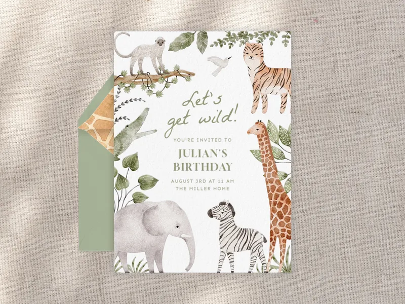 Wild, Wild, Watercolor Birthday - 3rd_birthday - Invitation