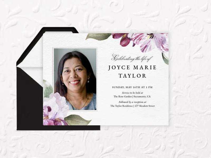 Watercolor Lilies - funeral_memorial_service - Invitation