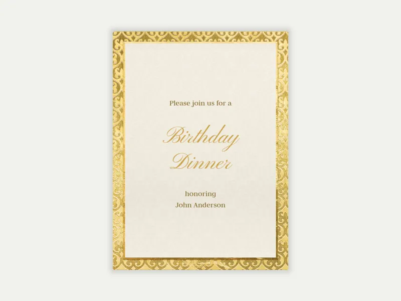 Gold Embossed Border - diwali - Invitation