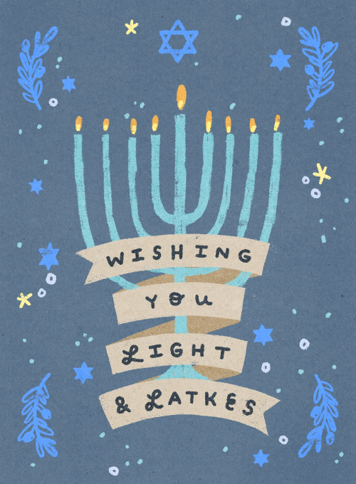 Wishing you Light & Latkes - holiday_cards - Card