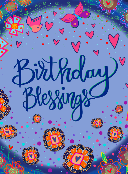 Whimsical Blessings - birthday_adults_cards - Card