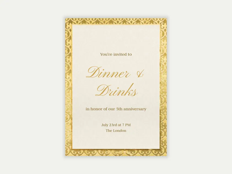 Gold Embossed Dinner - featured - Invitation