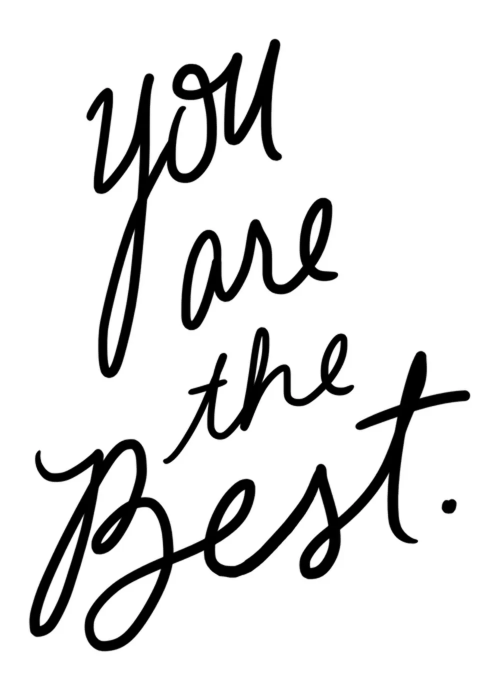 You Are the Best Cursive Card - goodluck_encouragement_cards - Card