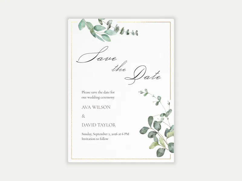 Watercolor Eucalyptus - business_save_the_date - Invitation