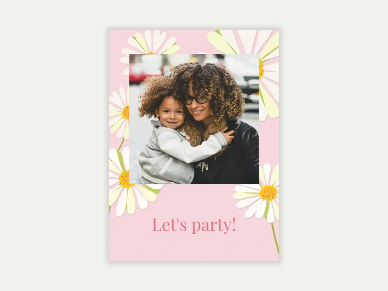 White Daisy (Photo) Invitation free template design
