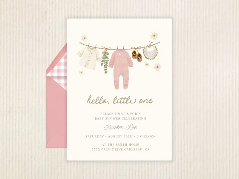 Daisies & Darling Duds - baby_shower - Invitation