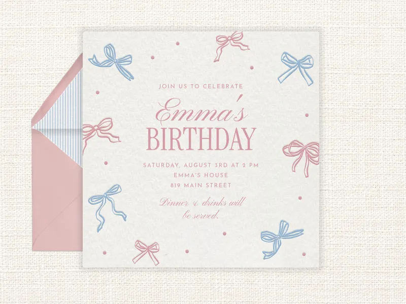 Delicate Bows - 21st_birthday - Invitation