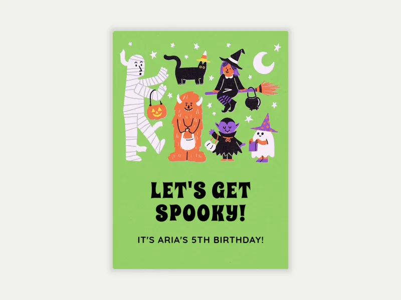Cutesy Spooky Costumes - halloween - Invitation
