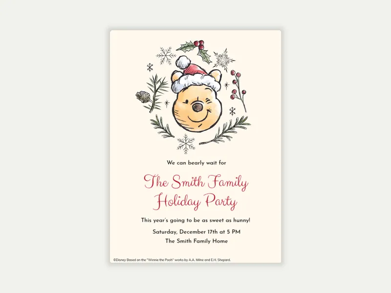 Disney’s Winnie the Pooh: Festive Family - disney - Invitation
