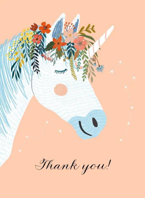 Woodland Unicorn Thank You - featured - Card