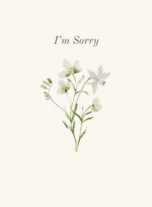 White Flowers & Greenery - im_sorry_cards - Card