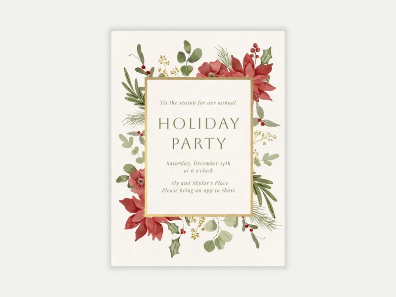 Winter Blooms - office_holiday - Invitation