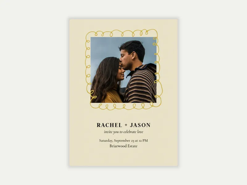 Doodle Frame (Photo) Invitation free template design