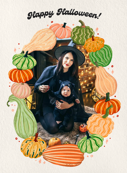 Groovy Pumpkin Patch (Photo) - halloween_cards - Card