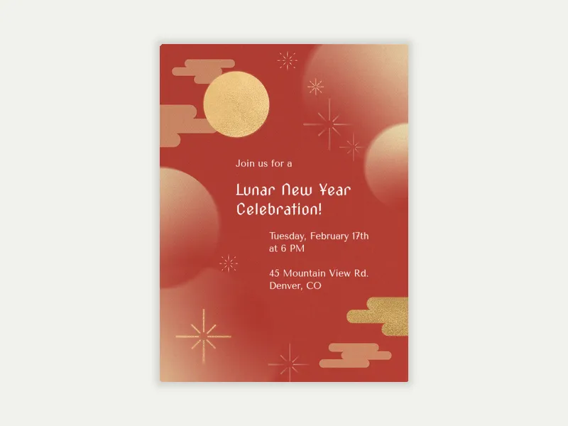 Golden Moon - lunarnewyear - Invitation