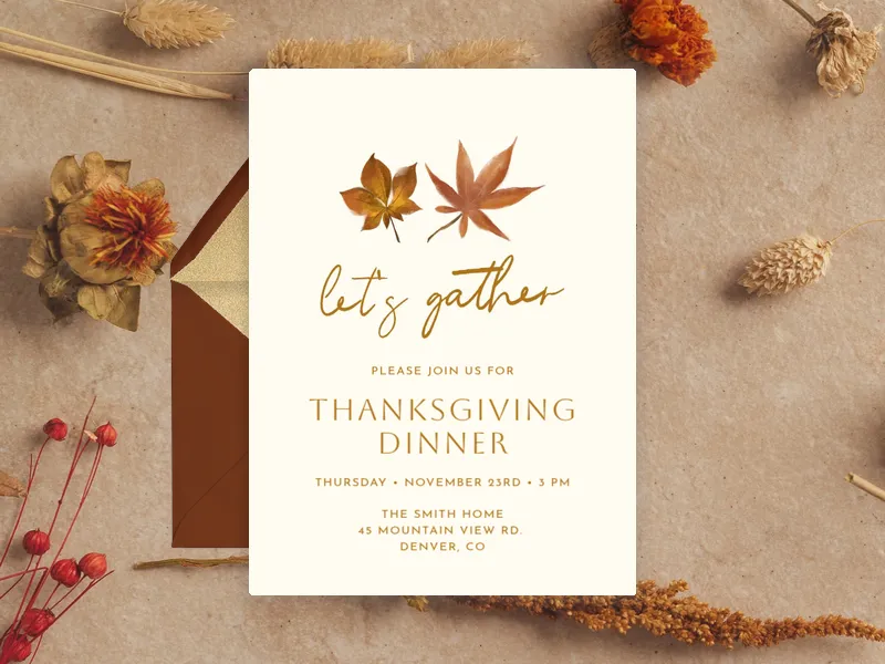 Maple Leaves - fall - Invitation