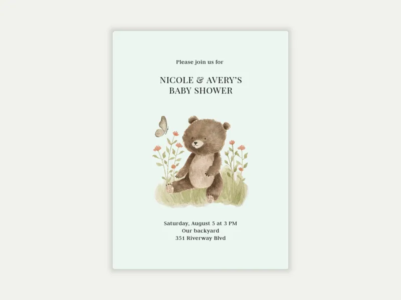 Curious Bear - baby_shower - Invitation