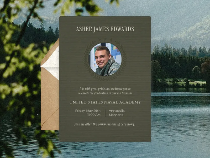 Honor Wreath (Photo) Invitation premium template design