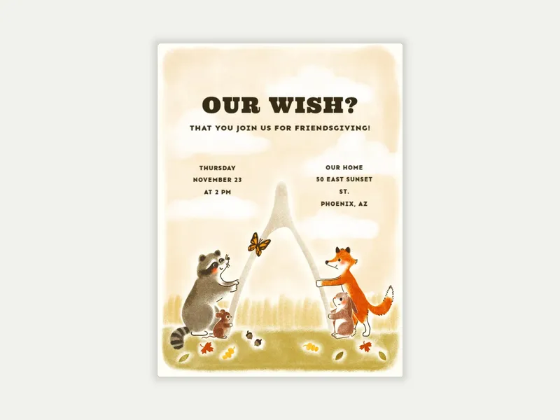 Our Thanksgiving Wish - friendsgiving - Invitation
