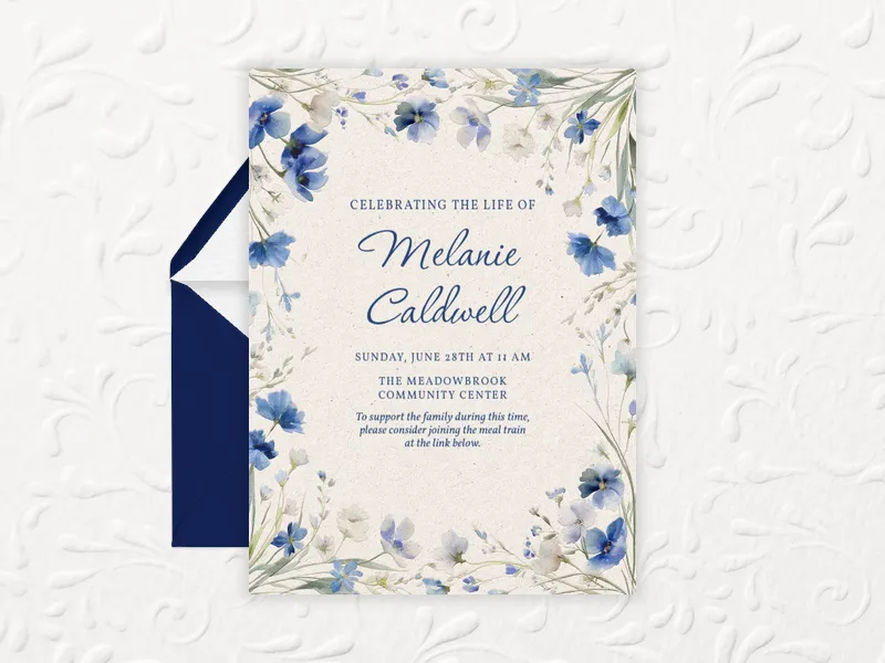 Painted Petals - funeral_memorial_service - Invitation