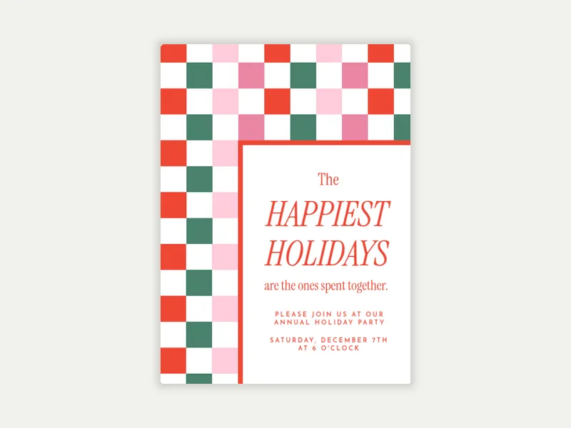 Holiday Checkers - holiday_party - Invitation
