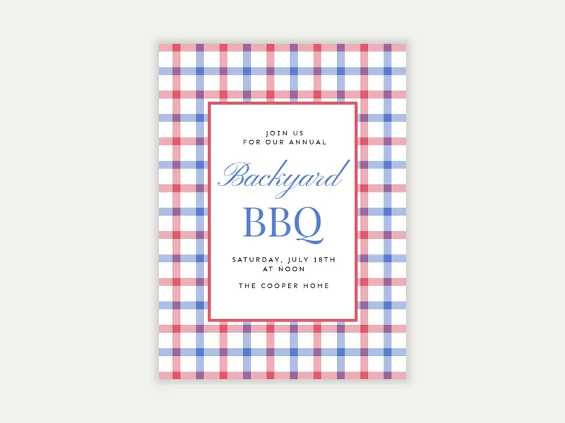 Red, White & Gingham - family_gathering - Invitation