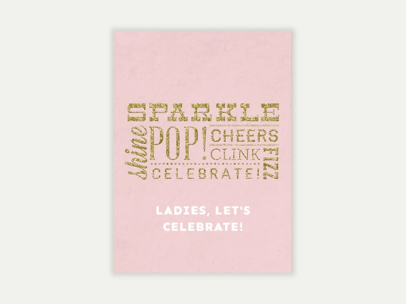 Blush Glitter Font - happy_hour - Invitation