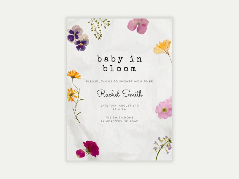 Pressed Flowers - babies_kids - Invitation