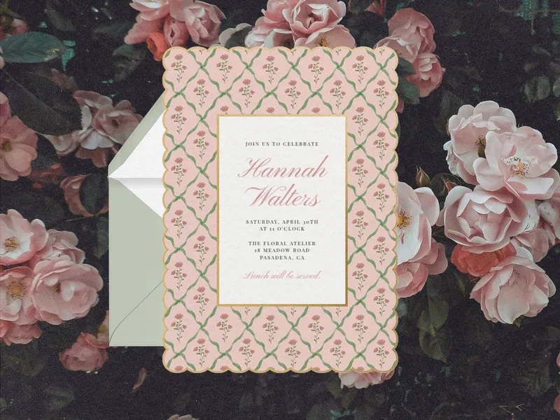 Scalloped Rose - wedding - Invitation