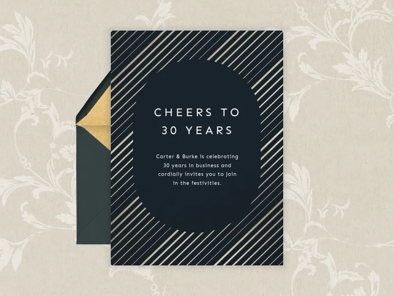 Navy Simple Shimmer - business_anniversary - Invitation
