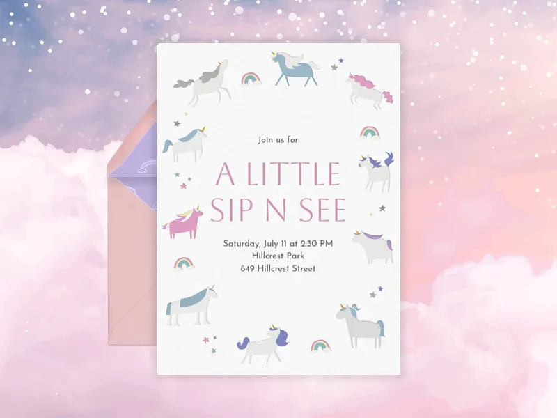 Unicorns - sip_and_see - Invitation