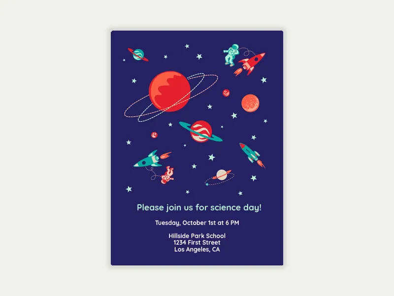 Space Walk - school - Invitation