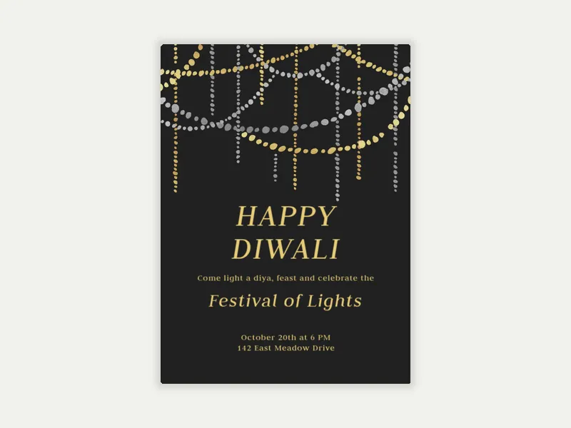 Petite Bunting - diwali - Invitation