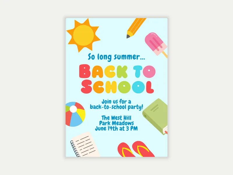 Hello Summer - back_to_school - Invitation