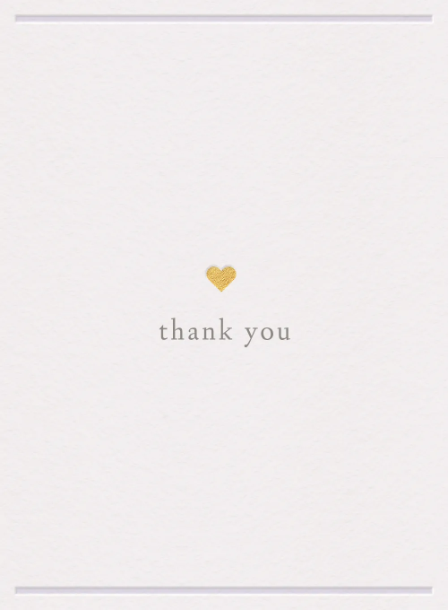 Tiny Gold Heart Thank You - thankyou_cards - Card