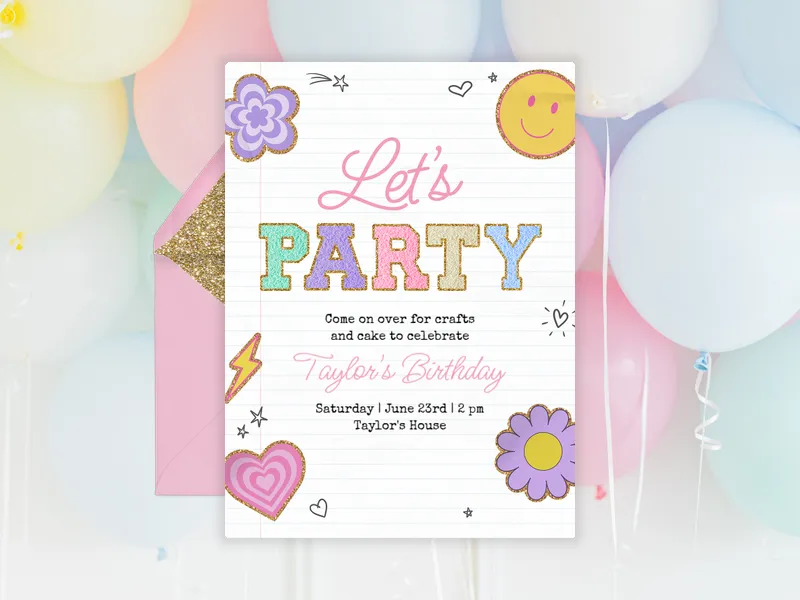 Glitter Patches - birthday_forkids - Invitation