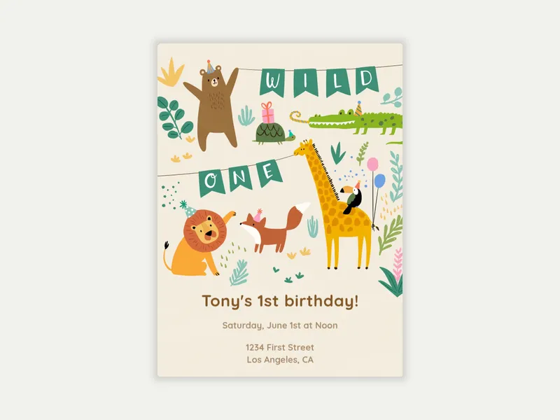 Wild One - babys_first - Invitation