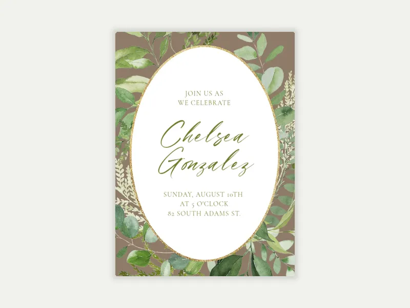 Wreaths & Leaves - baby_naming_bris - Invitation