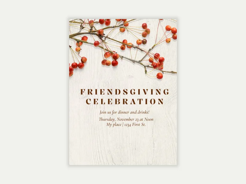 Thanksgiving Branches - friendsgiving - Invitation