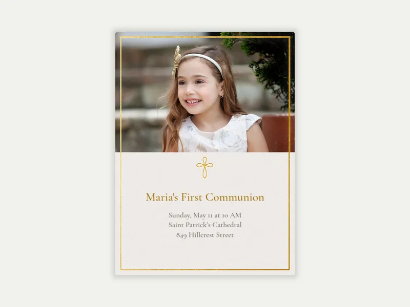 Tear Drop Cross - religious - Invitation