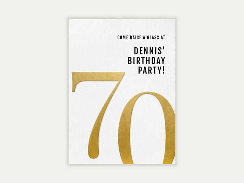 Sophisticated Classic Gold - 70th_birthday - Invitation