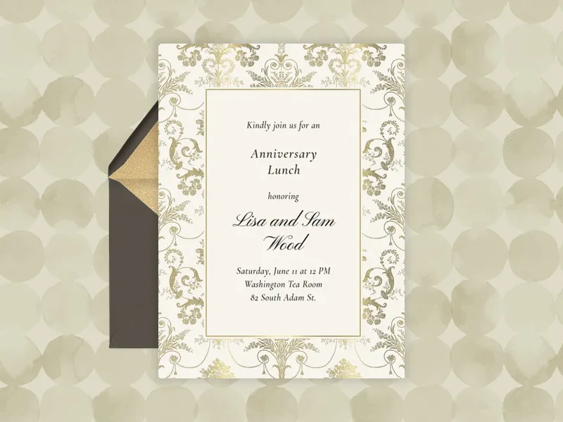 Laura Ashley: Josette Gold - anniversary - Invitation