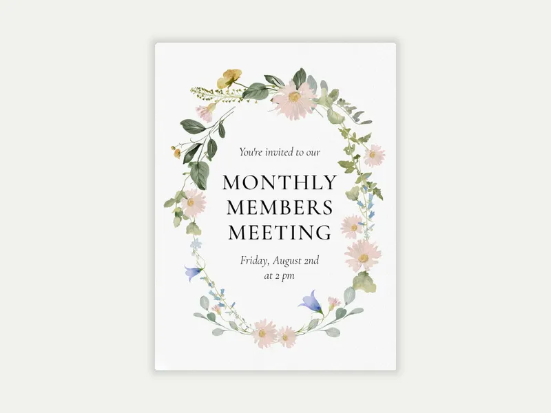 Wildflowers in Bloom - meetings - Invitation