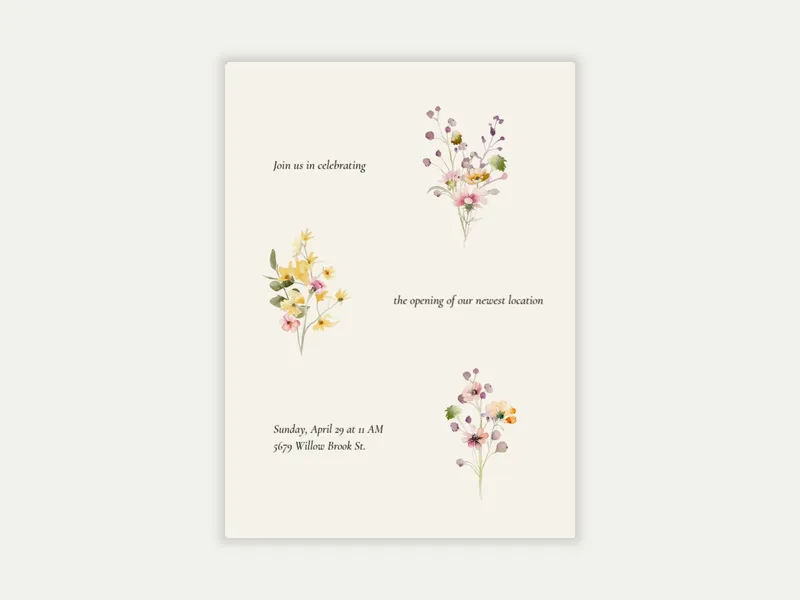 Minimalist Bouquets - activities_and_organizations - Invitation