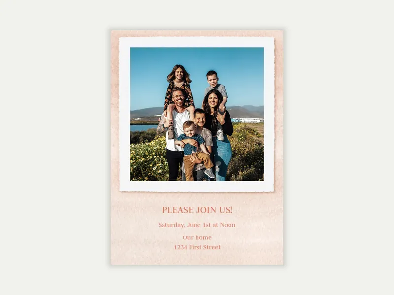 Basic Watercolor Buff (Photo) - birthday_dyo_uyo - Invitation