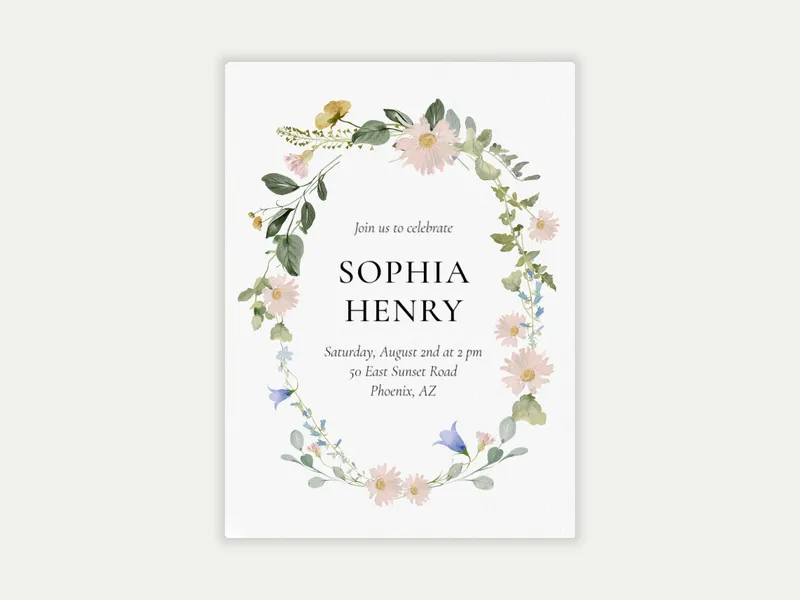 Wildflowers in Bloom - engagement - Invitation