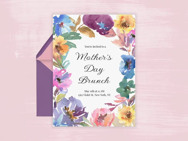 Watercolor Bouquet - mothers_day - Invitation