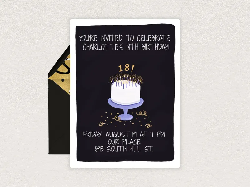 18th Birthday Cake - 18th_birthday - Invitation